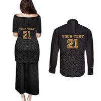 Mexico Football Custom Couples Matching Puletasi and Long Sleeve Button Shirt Mexico's Make History 2025 Gold Style - Wonder Print Shop