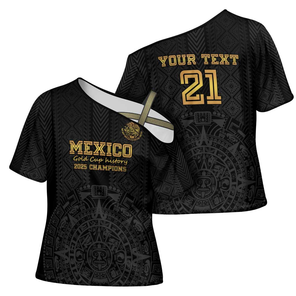 Mexico Football Custom Cross Shoulder Shirt Mexico's Make History 2025 Gold Style - Wonder Print Shop