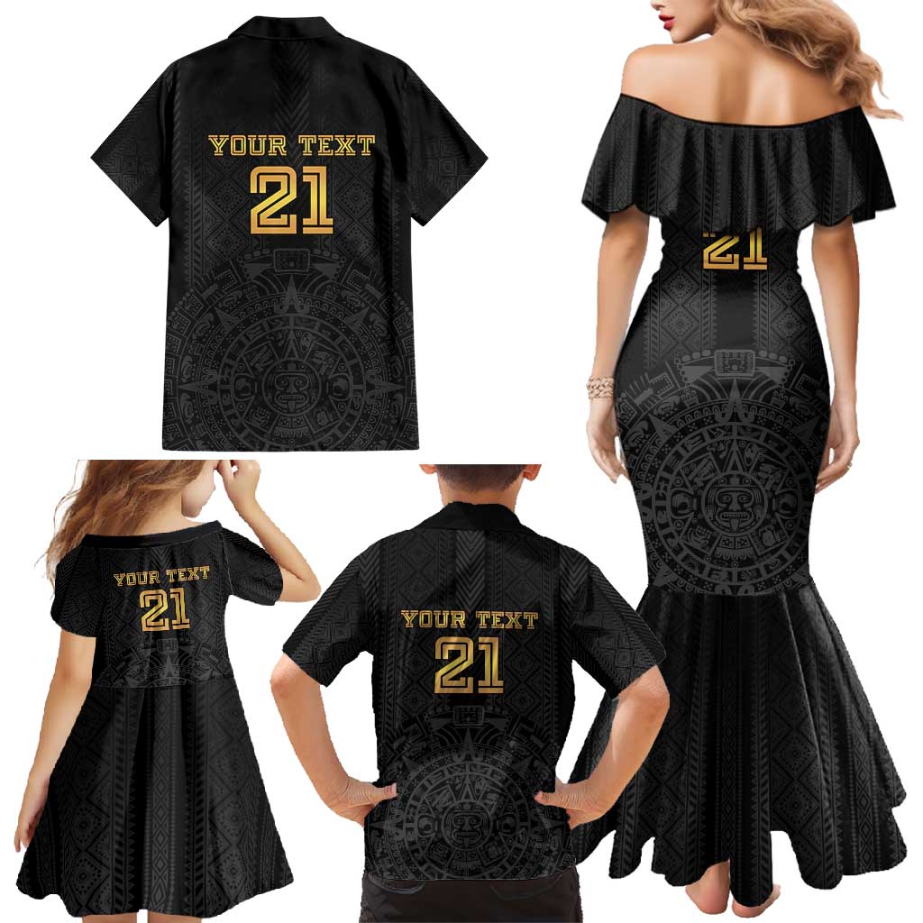 Mexico Football Custom Family Matching Mermaid Dress and Hawaiian Shirt Mexico's Make History 2025 Gold Style - Wonder Print Shop