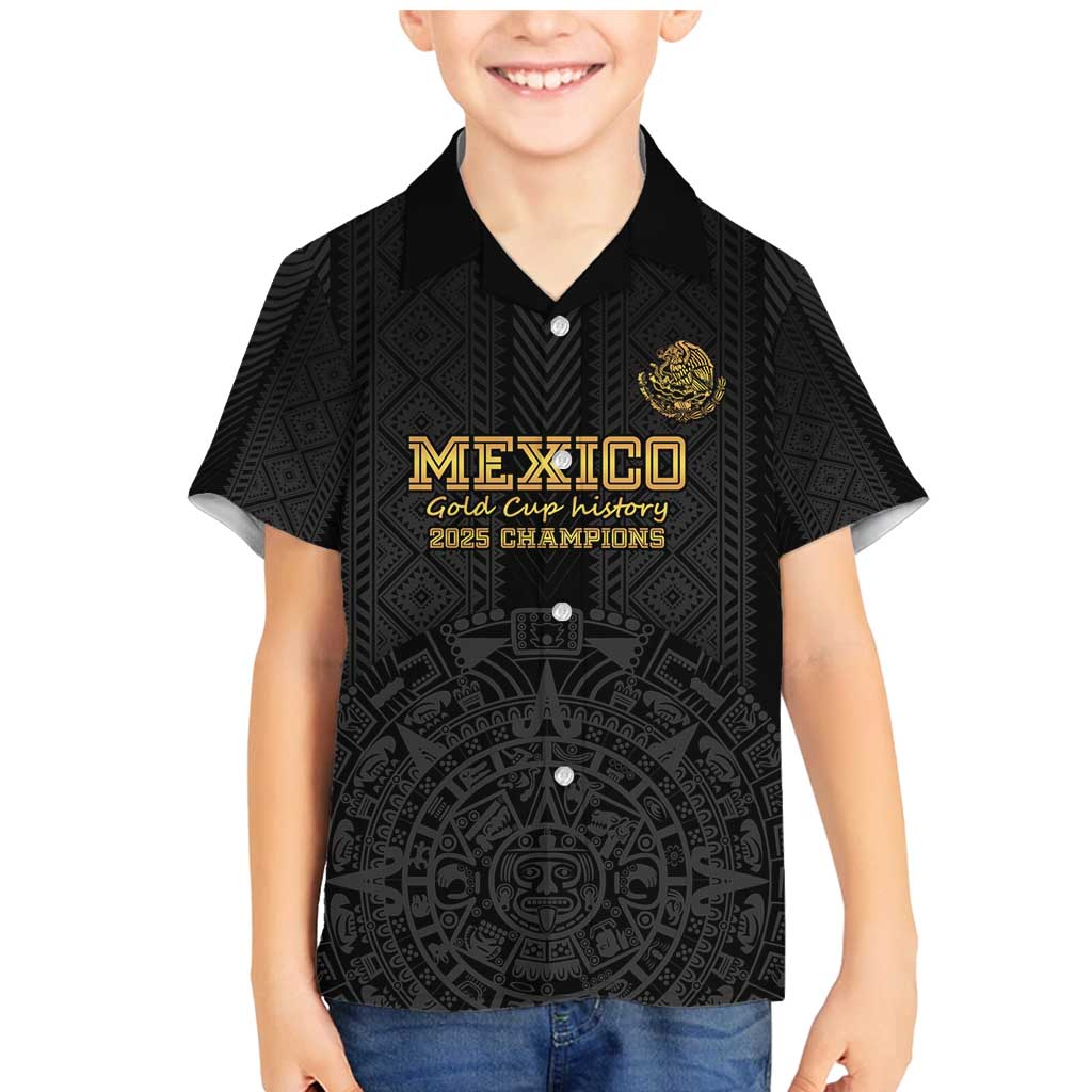 Mexico Football Custom Family Matching Mermaid Dress and Hawaiian Shirt Mexico's Make History 2025 Gold Style - Wonder Print Shop