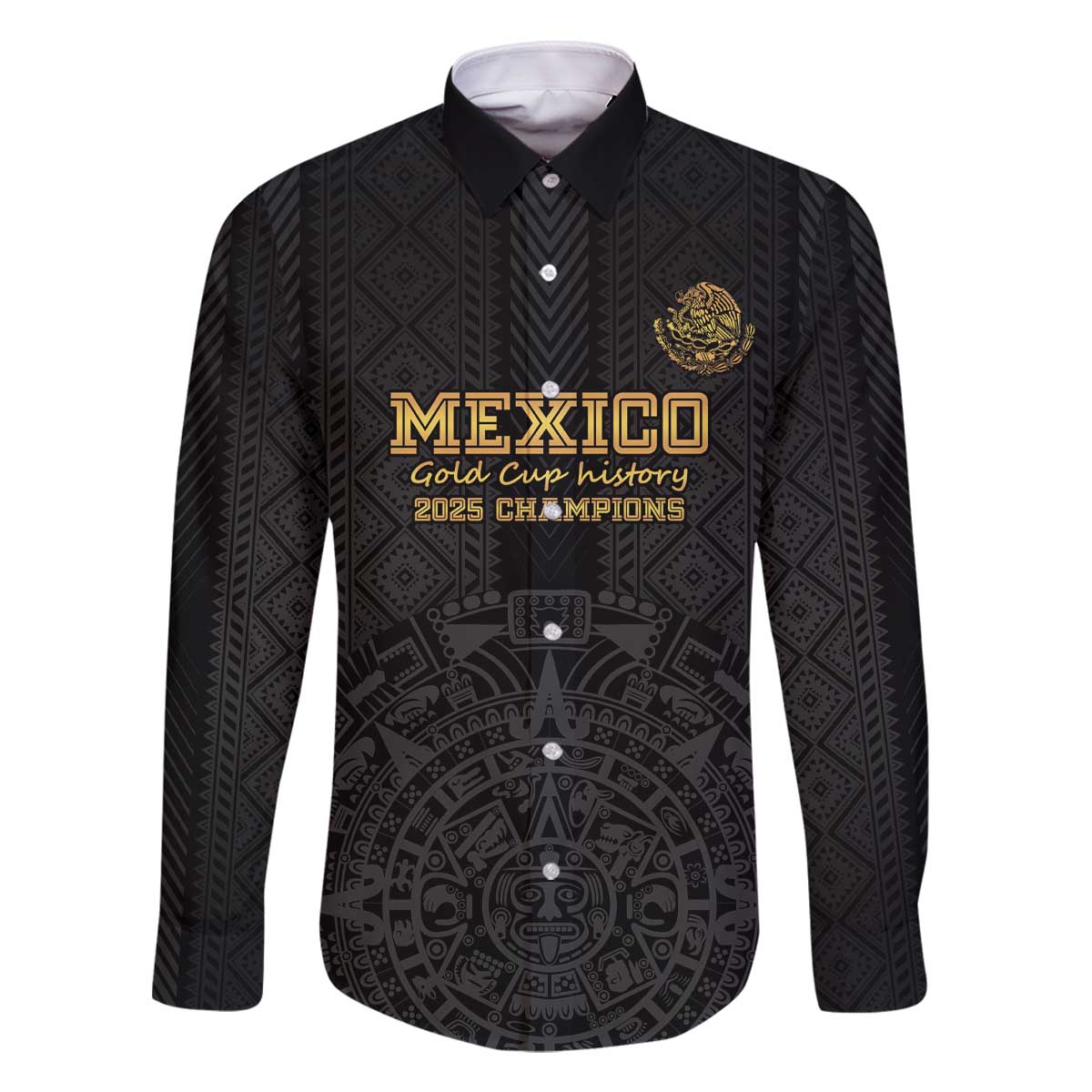 Mexico Football Custom Family Matching Off The Shoulder Long Sleeve Dress and Hawaiian Shirt Mexico's Make History 2025 Gold Style - Wonder Print Shop