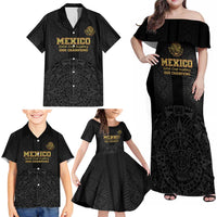 Mexico Football Custom Family Matching Off Shoulder Maxi Dress and Hawaiian Shirt Mexico's Make History 2025 Gold Style - Wonder Print Shop