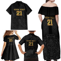 Mexico Football Custom Family Matching Off Shoulder Maxi Dress and Hawaiian Shirt Mexico's Make History 2025 Gold Style - Wonder Print Shop