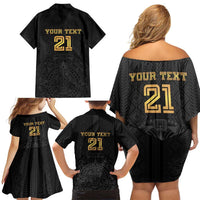 Mexico Football Custom Family Matching Off Shoulder Short Dress and Hawaiian Shirt Mexico's Make History 2025 Gold Style - Wonder Print Shop