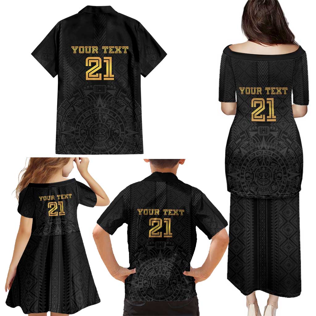 Mexico Football Custom Family Matching Puletasi and Hawaiian Shirt Mexico's Make History 2025 Gold Style - Wonder Print Shop