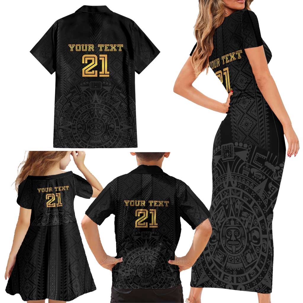 Mexico Football Custom Family Matching Short Sleeve Bodycon Dress and Hawaiian Shirt Mexico's Make History 2025 Gold Style - Wonder Print Shop