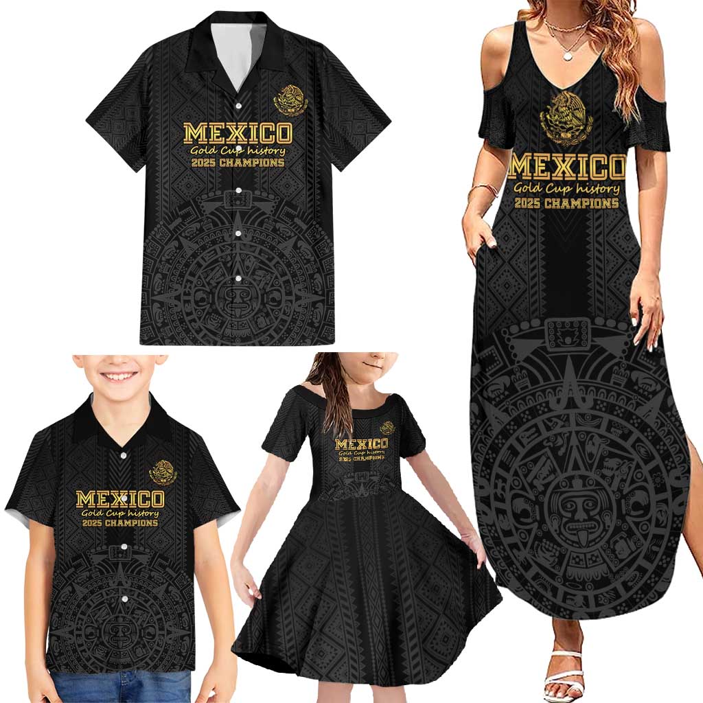 Mexico Football Custom Family Matching Summer Maxi Dress and Hawaiian Shirt Mexico's Make History 2025 Gold Style - Wonder Print Shop