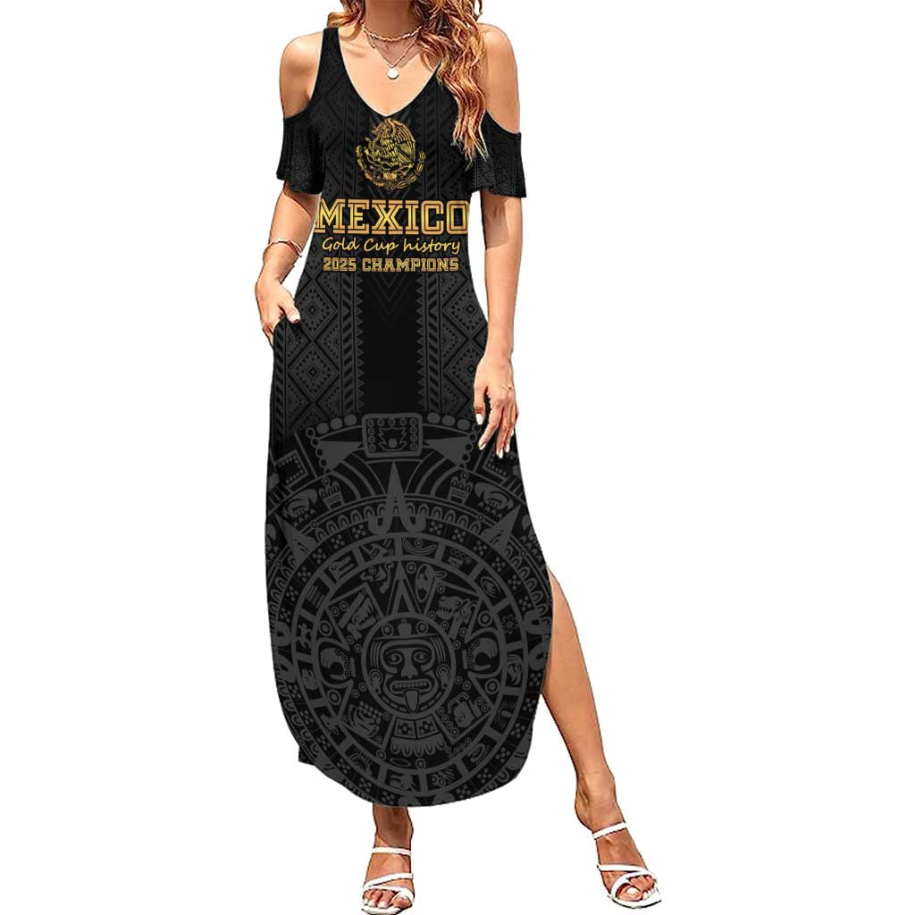 Mexico Football Custom Family Matching Summer Maxi Dress and Hawaiian Shirt Mexico's Make History 2025 Gold Style - Wonder Print Shop