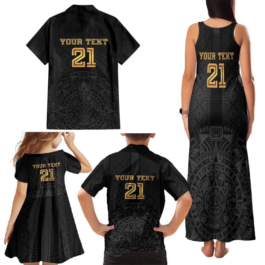Mexico Football Custom Family Matching Tank Maxi Dress and Hawaiian Shirt Mexico's Make History 2025 Gold Style - Wonder Print Shop