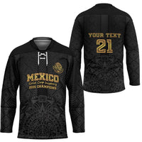 Mexico Football Custom Hockey Jersey Mexico's Make History 2025 Gold Style - Wonder Print Shop