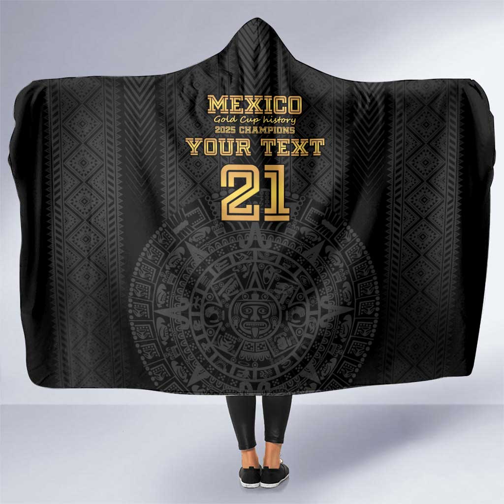 Mexico Football Custom Hooded Blanket Mexico's Make History 2025 Gold Style - Wonder Print Shop