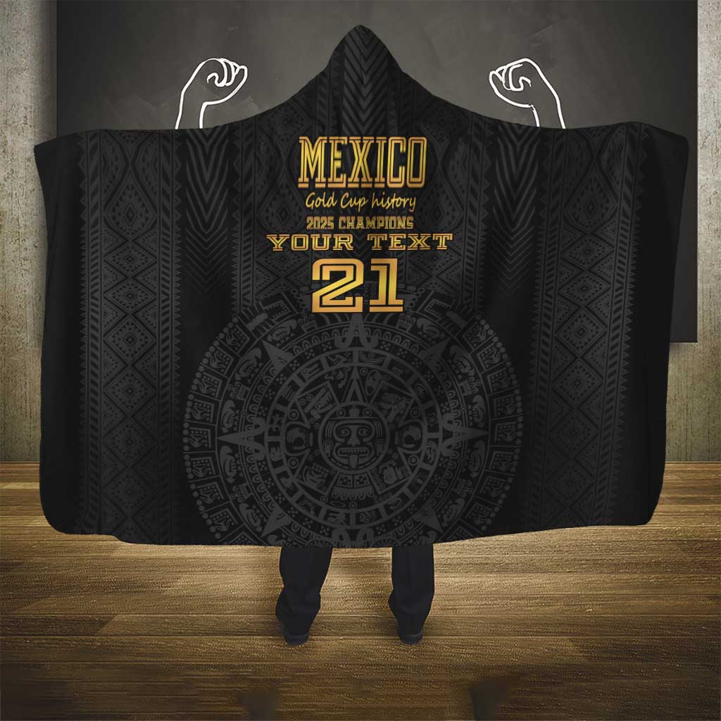 Mexico Football Custom Hooded Blanket Mexico's Make History 2025 Gold Style - Wonder Print Shop