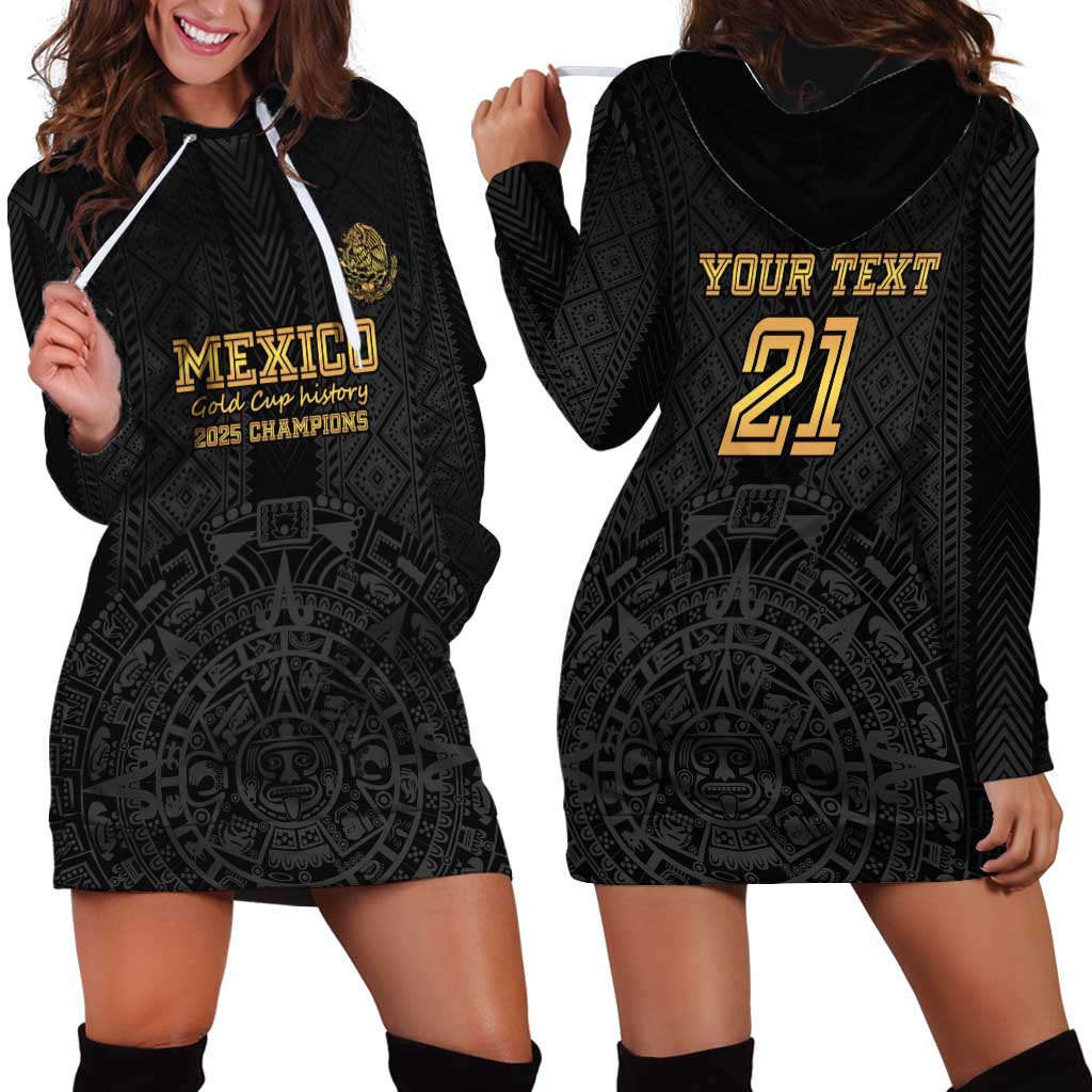 Mexico Football Custom Hoodie Dress Mexico's Make History 2025 Gold Style - Wonder Print Shop