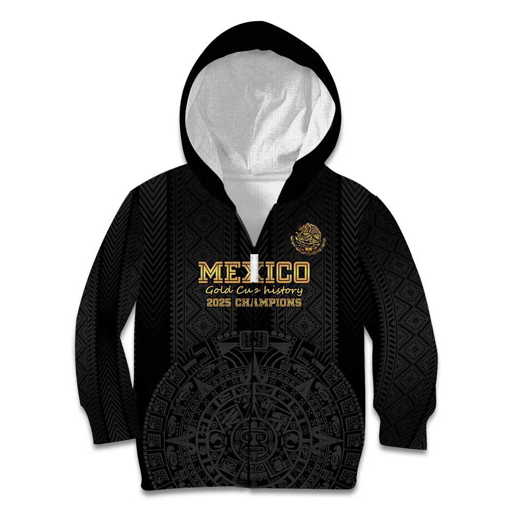 Mexico Football Custom Kid Hoodie Mexico's Make History 2025 Gold Style - Wonder Print Shop