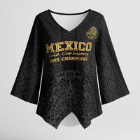 Mexico Football Custom Kimono Sleeve Blouse Mexico's Make History 2025 Gold Style - Wonder Print Shop