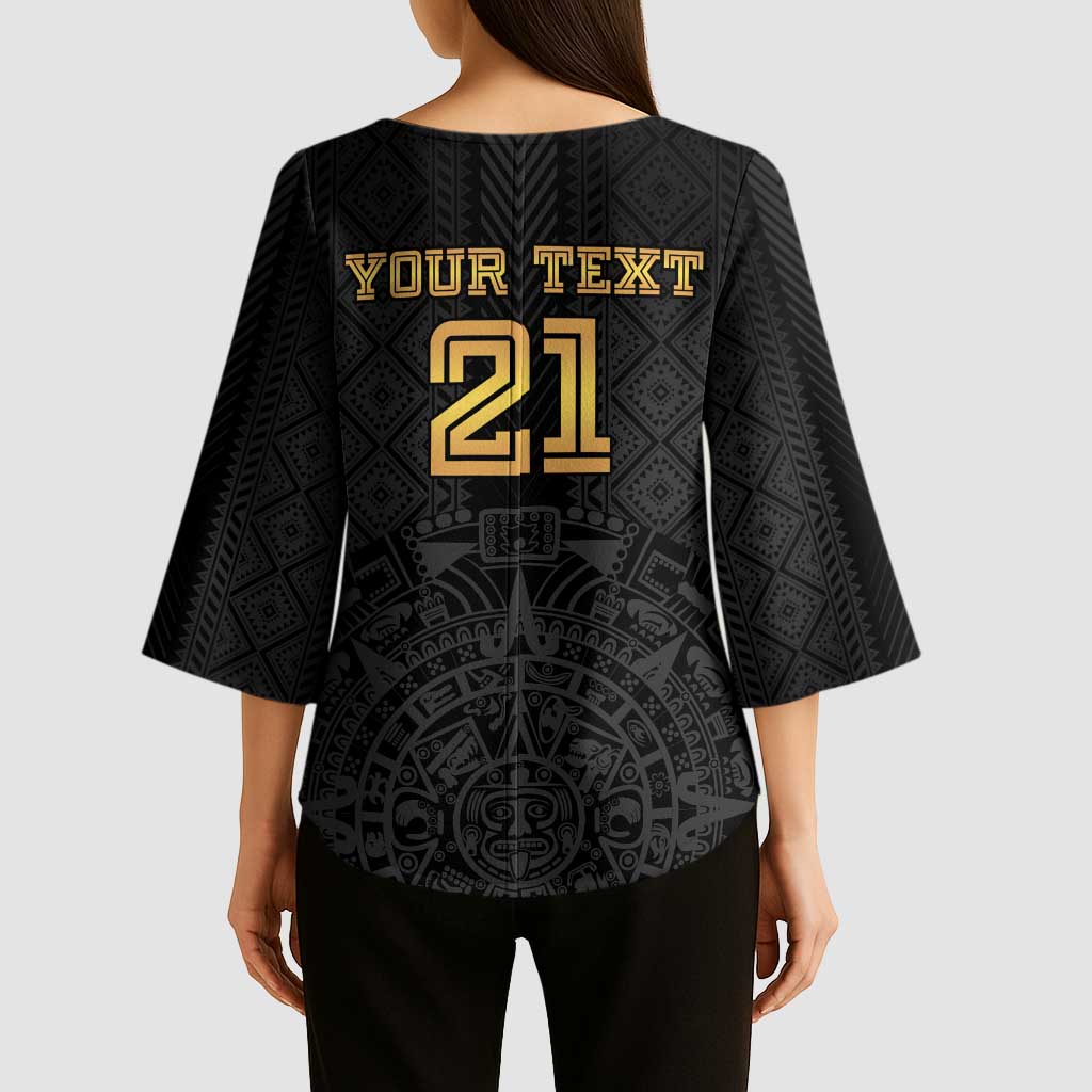 Mexico Football Custom Kimono Sleeve Blouse Mexico's Make History 2025 Gold Style - Wonder Print Shop