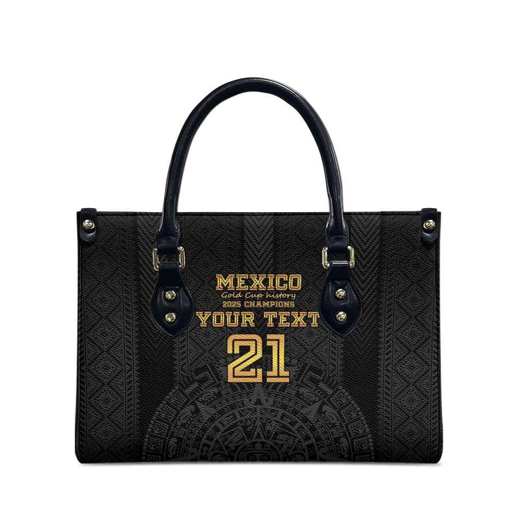 Mexico Football Custom Leather Bag Mexico's Make History 2025 Gold Style - Wonder Print Shop