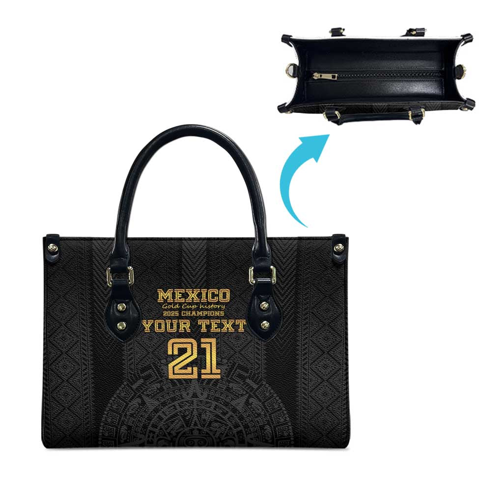 Mexico Football Custom Leather Bag Mexico's Make History 2025 Gold Style - Wonder Print Shop