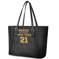 Mexico Football Custom Leather Tote Bag Mexico's Make History 2025 Gold Style - Wonder Print Shop