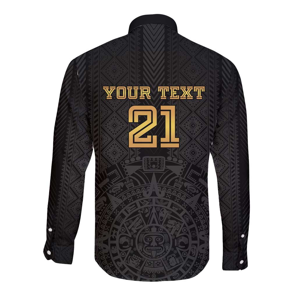 Mexico Football Custom Long Sleeve Button Shirt Mexico's Make History 2025 Gold Style - Wonder Print Shop