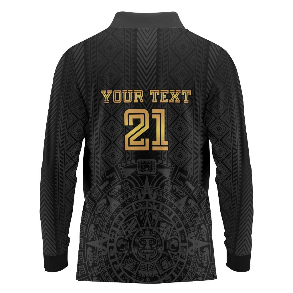 Mexico Football Custom Long Sleeve Polo Shirt Mexico's Make History 2025 Gold Style - Wonder Print Shop