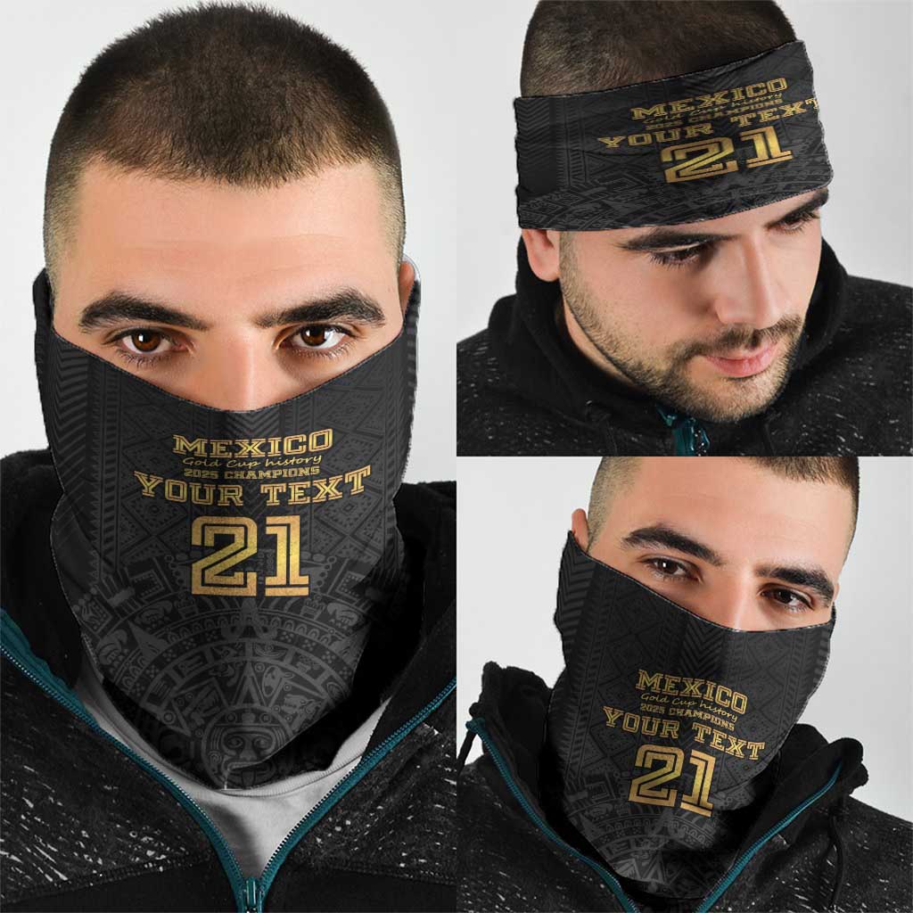 Mexico Football Custom Neck Gaiter Mexico's Make History 2025 Gold Style - Wonder Print Shop