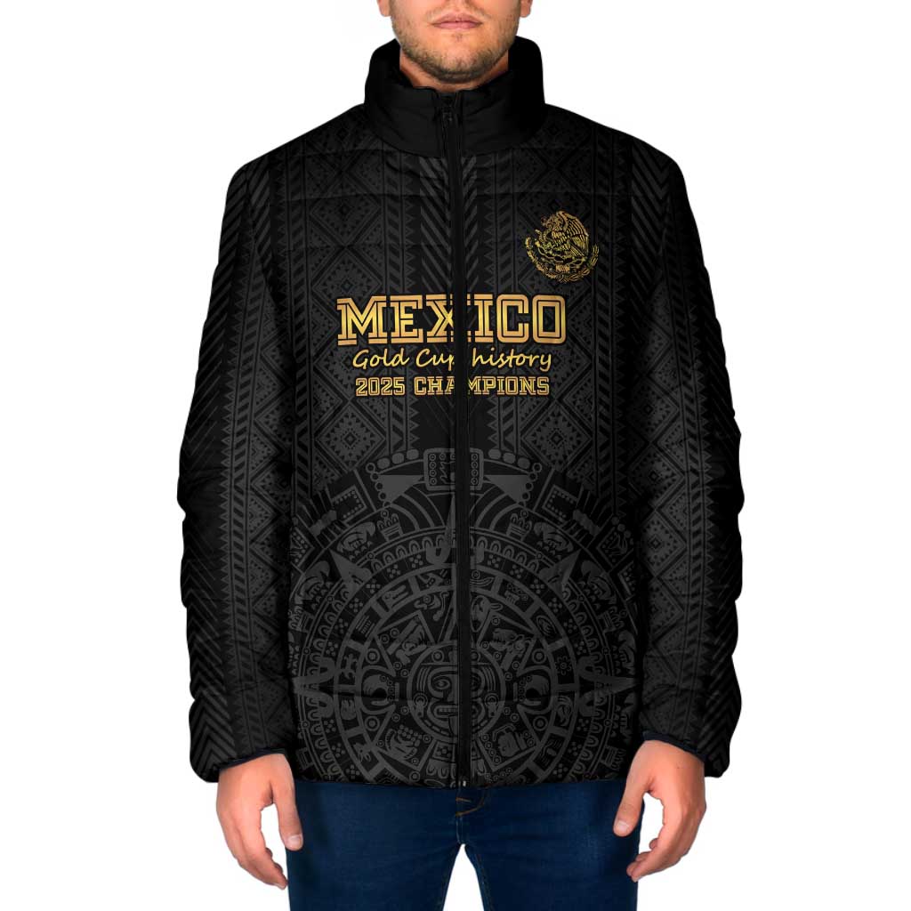 Mexico Football Custom Padded Jacket Mexico's Make History 2025 Gold Style - Wonder Print Shop
