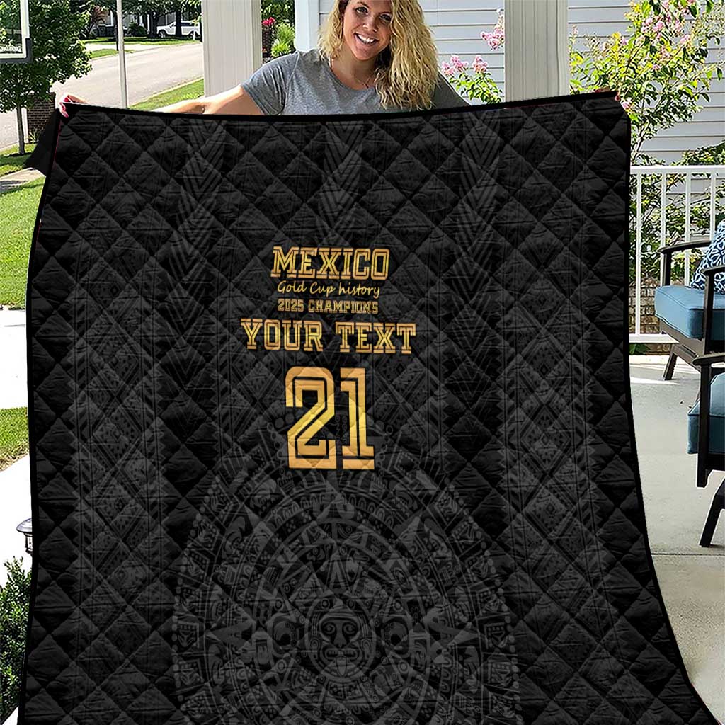 Mexico Football Custom Quilt Mexico's Make History 2025 Gold Style - Wonder Print Shop