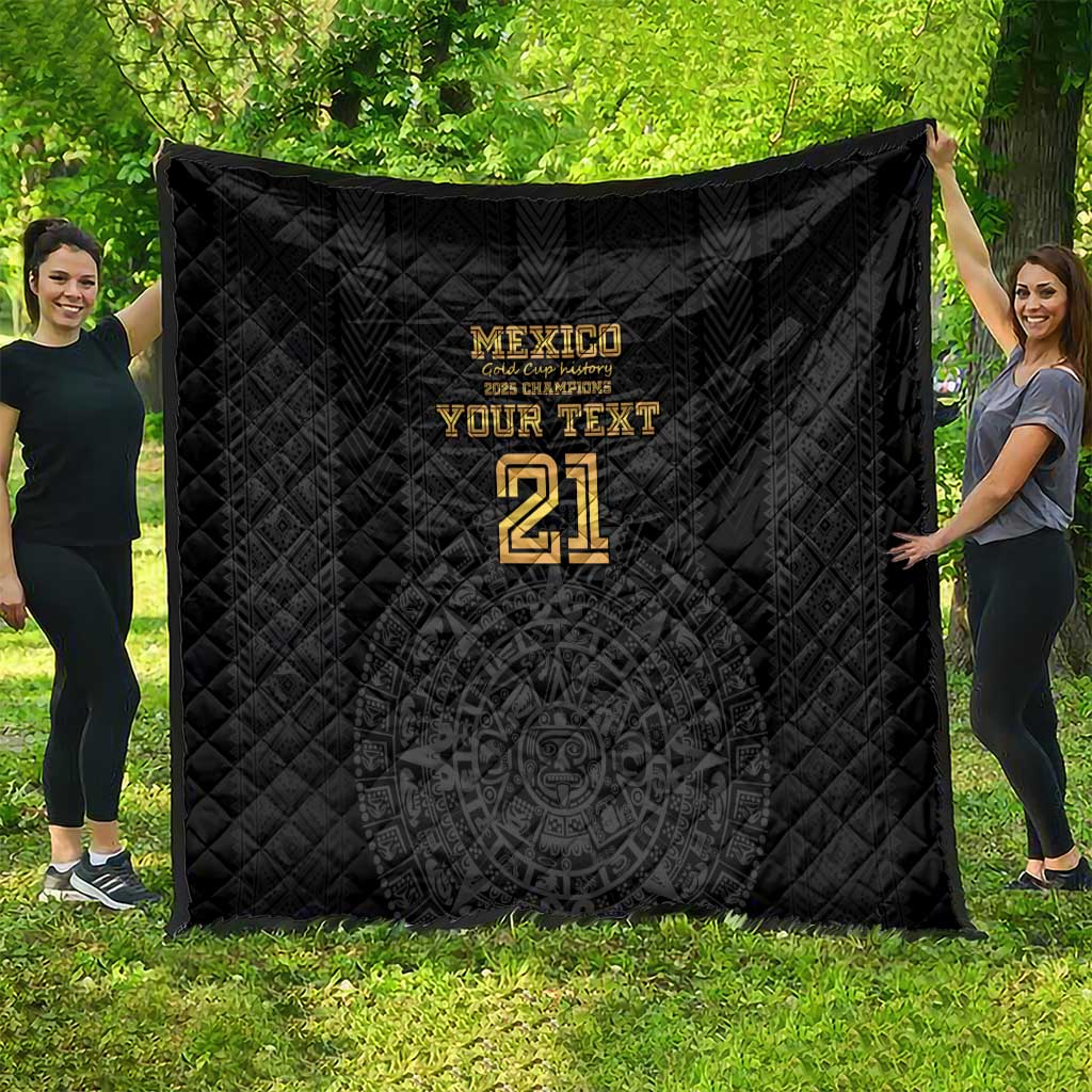 Mexico Football Custom Quilt Mexico's Make History 2025 Gold Style - Wonder Print Shop