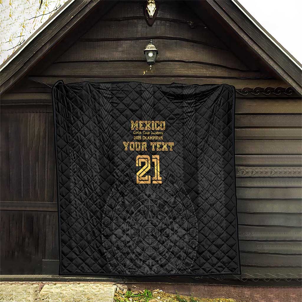 Mexico Football Custom Quilt Mexico's Make History 2025 Gold Style - Wonder Print Shop