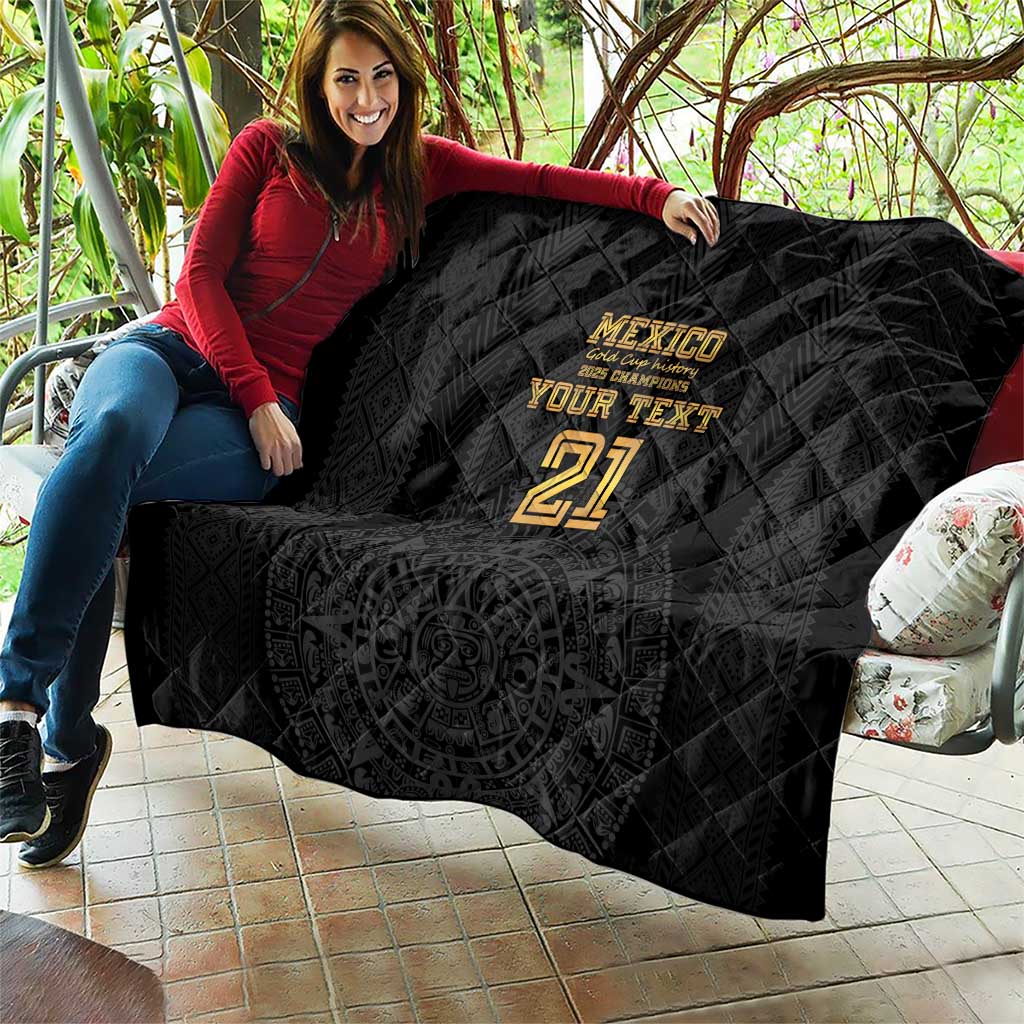 Mexico Football Custom Quilt Mexico's Make History 2025 Gold Style - Wonder Print Shop