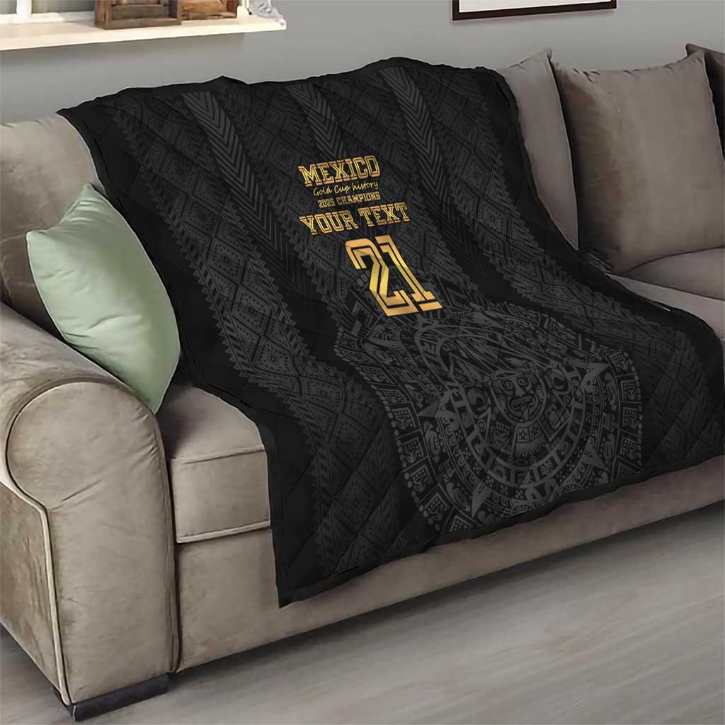 Mexico Football Custom Quilt Mexico's Make History 2025 Gold Style - Wonder Print Shop
