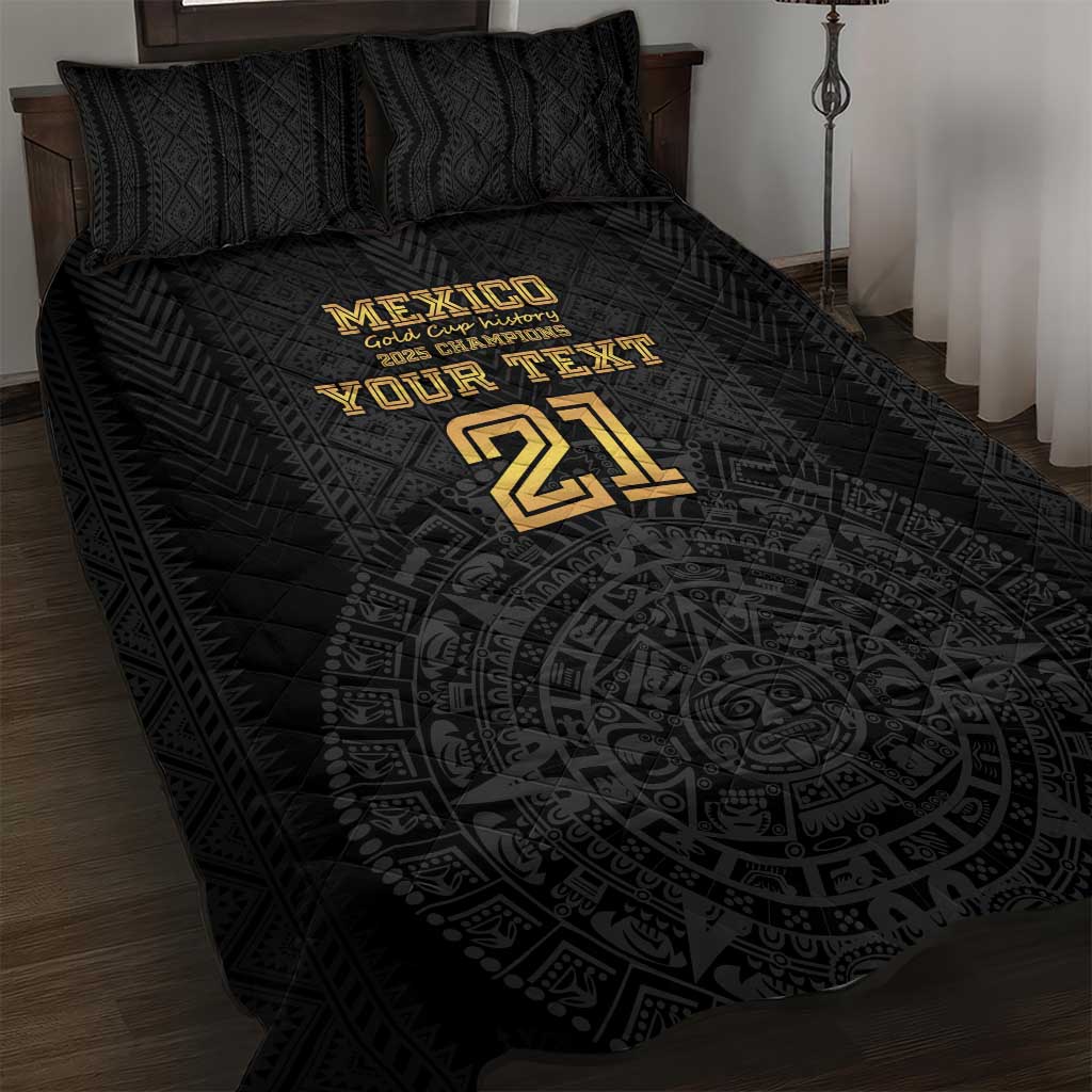 Mexico Football Custom Quilt Bed Set Mexico's Make History 2025 Gold Style - Wonder Print Shop