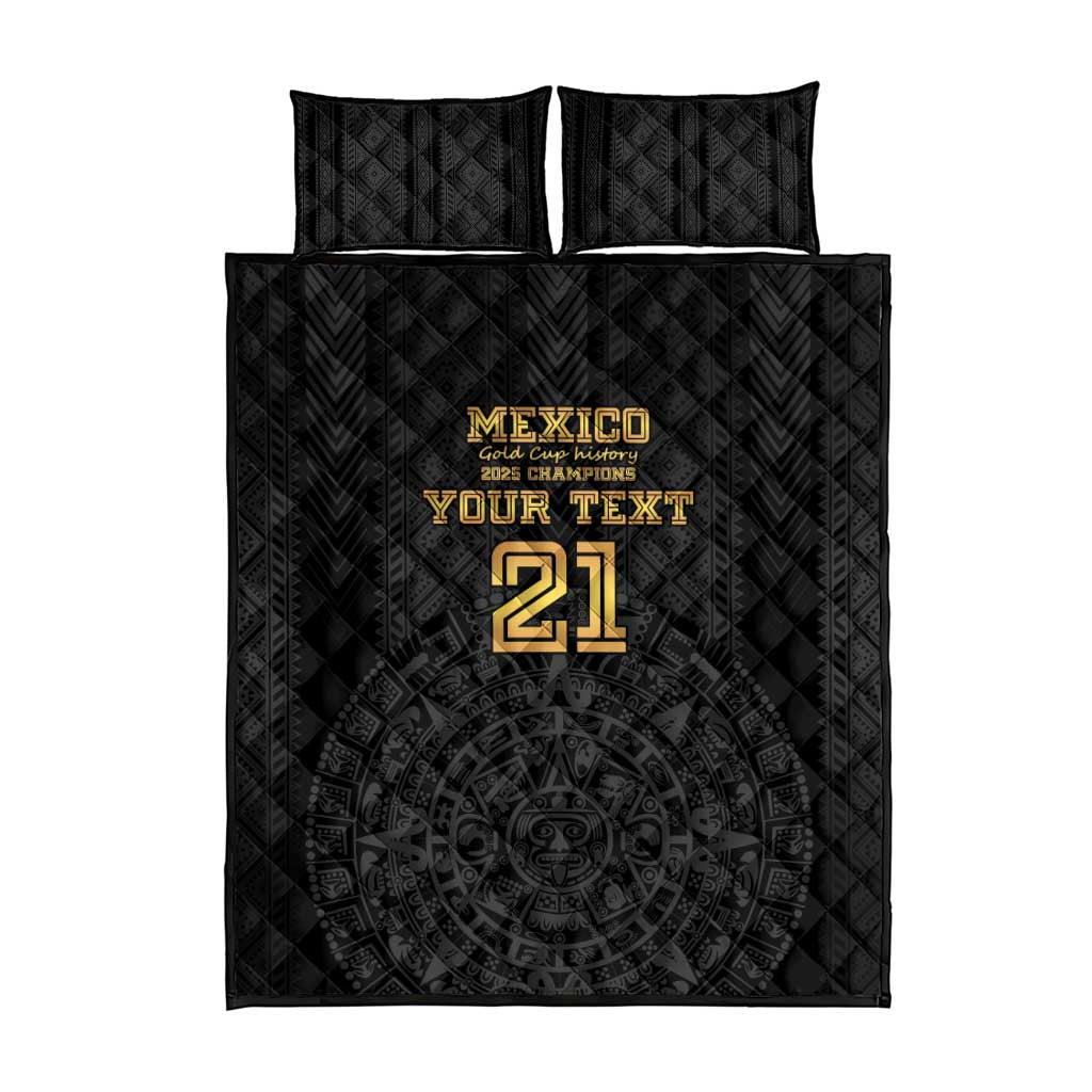 Mexico Football Custom Quilt Bed Set Mexico's Make History 2025 Gold Style - Wonder Print Shop