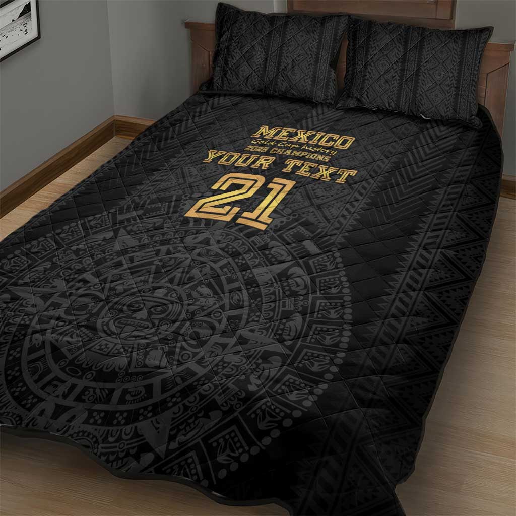 Mexico Football Custom Quilt Bed Set Mexico's Make History 2025 Gold Style - Wonder Print Shop