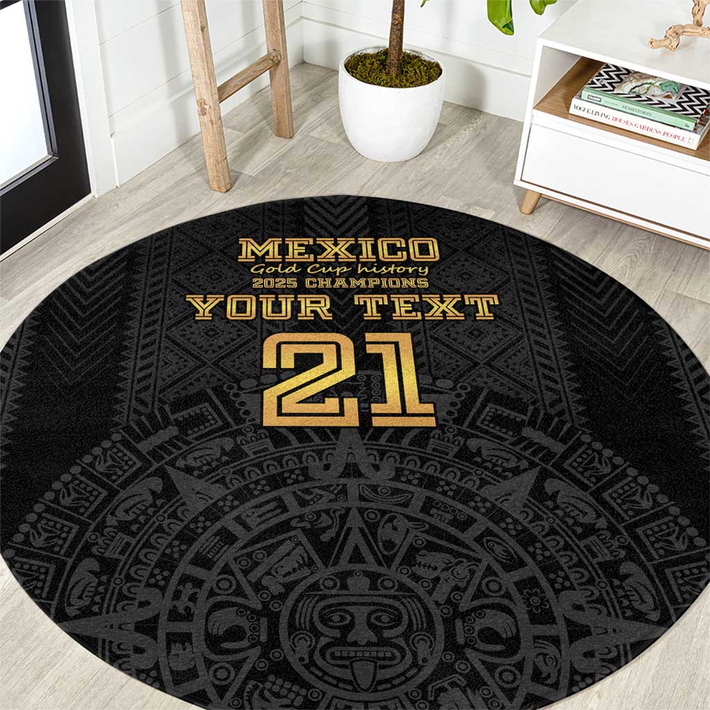 Mexico Football Custom Round Carpet Mexico's Make History 2025 Gold Style - Wonder Print Shop