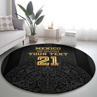 Mexico Football Custom Round Carpet Mexico's Make History 2025 Gold Style - Wonder Print Shop