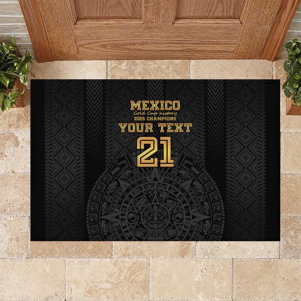 Mexico Football Custom Rubber Doormat Mexico's Make History 2025 Gold Style - Wonder Print Shop