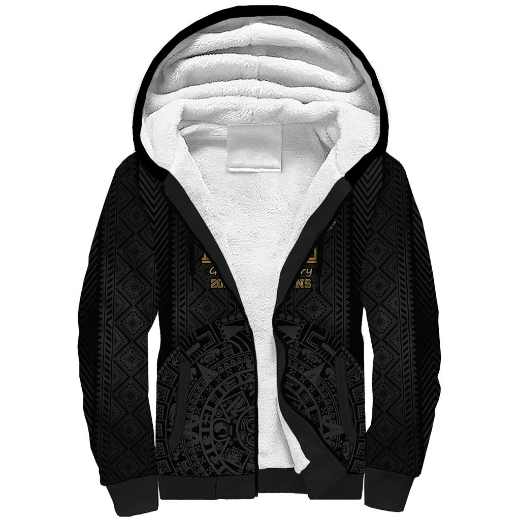 Mexico Football Custom Sherpa Hoodie Mexico's Make History 2025 Gold Style - Wonder Print Shop