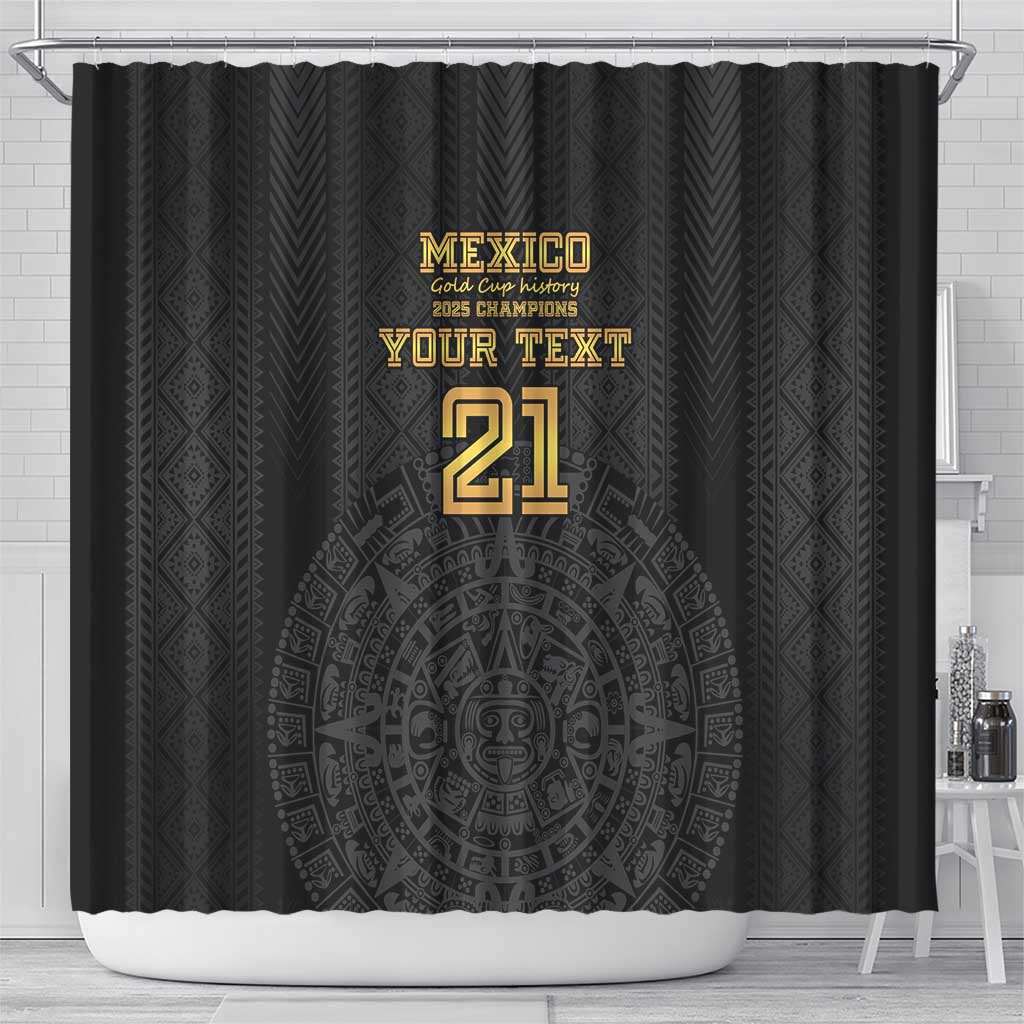 Mexico Football Custom Shower Curtain Mexico's Make History 2025 Gold Style - Wonder Print Shop