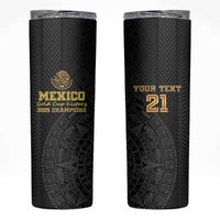 Mexico Football Custom Skinny Tumbler Mexico's Make History 2025 Gold Style - Wonder Print Shop