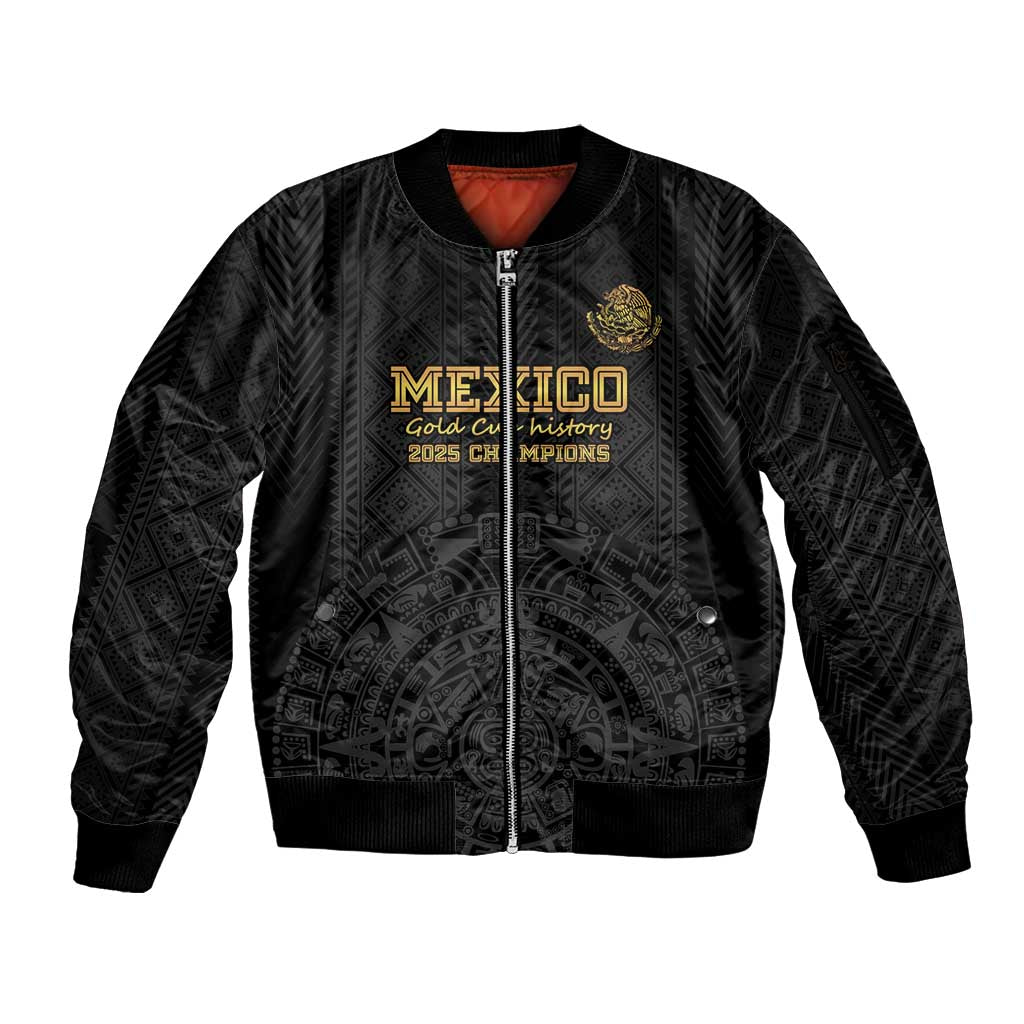 Mexico Football Custom Sleeve Zip Bomber Jacket Mexico's Make History 2025 Gold Style - Wonder Print Shop