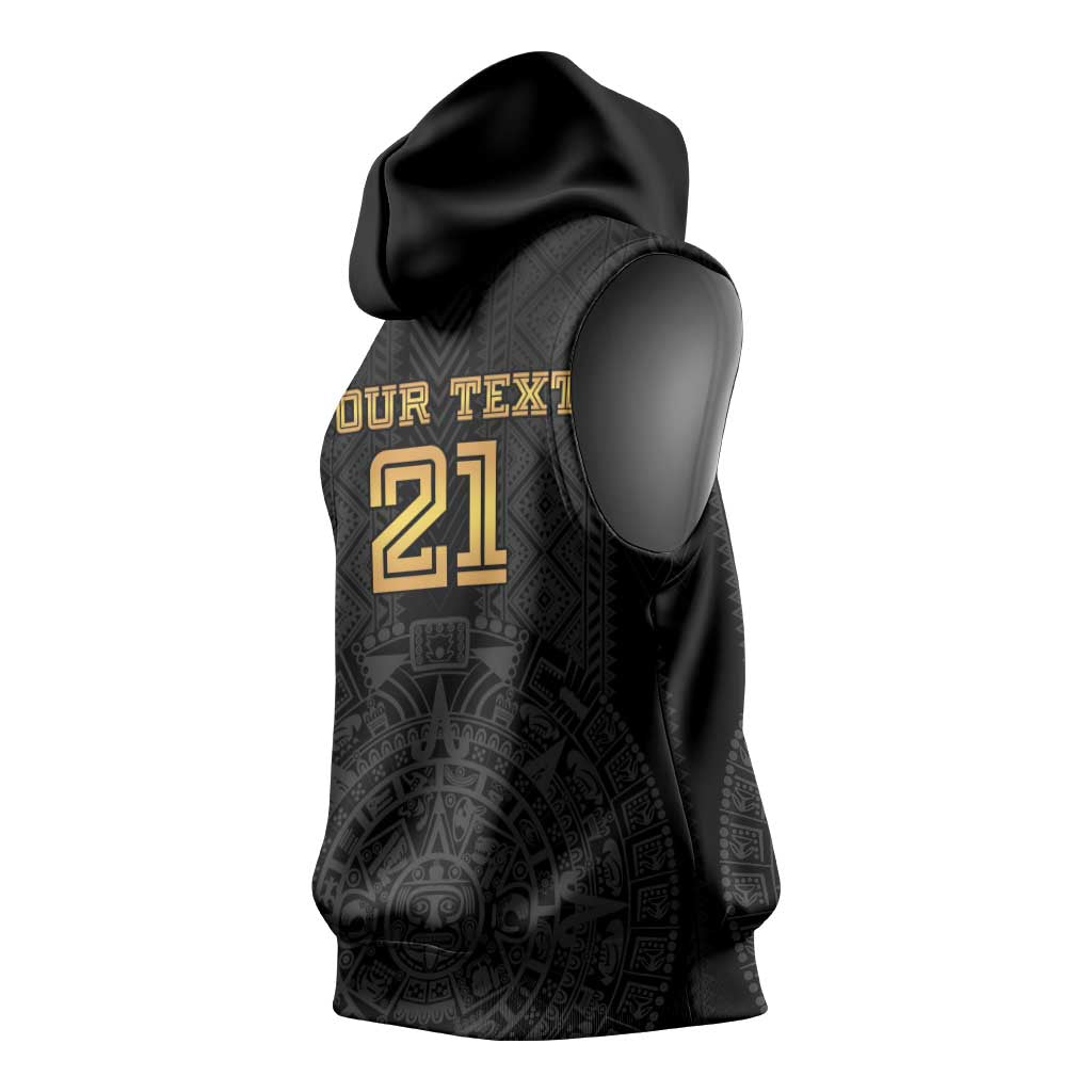 Mexico Football Custom Sleeveless Hoodie Mexico's Make History 2025 Gold Style - Wonder Print Shop