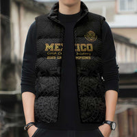 Mexico Football Custom Sleeveless Puffer Jacket Mexico's Make History 2025 Gold Style - Wonder Print Shop