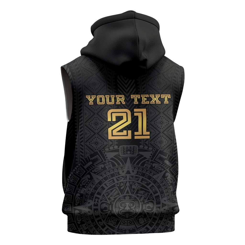 Mexico Football Custom Sleeveless Zip Hoodie Mexico's Make History 2025 Gold Style - Wonder Print Shop
