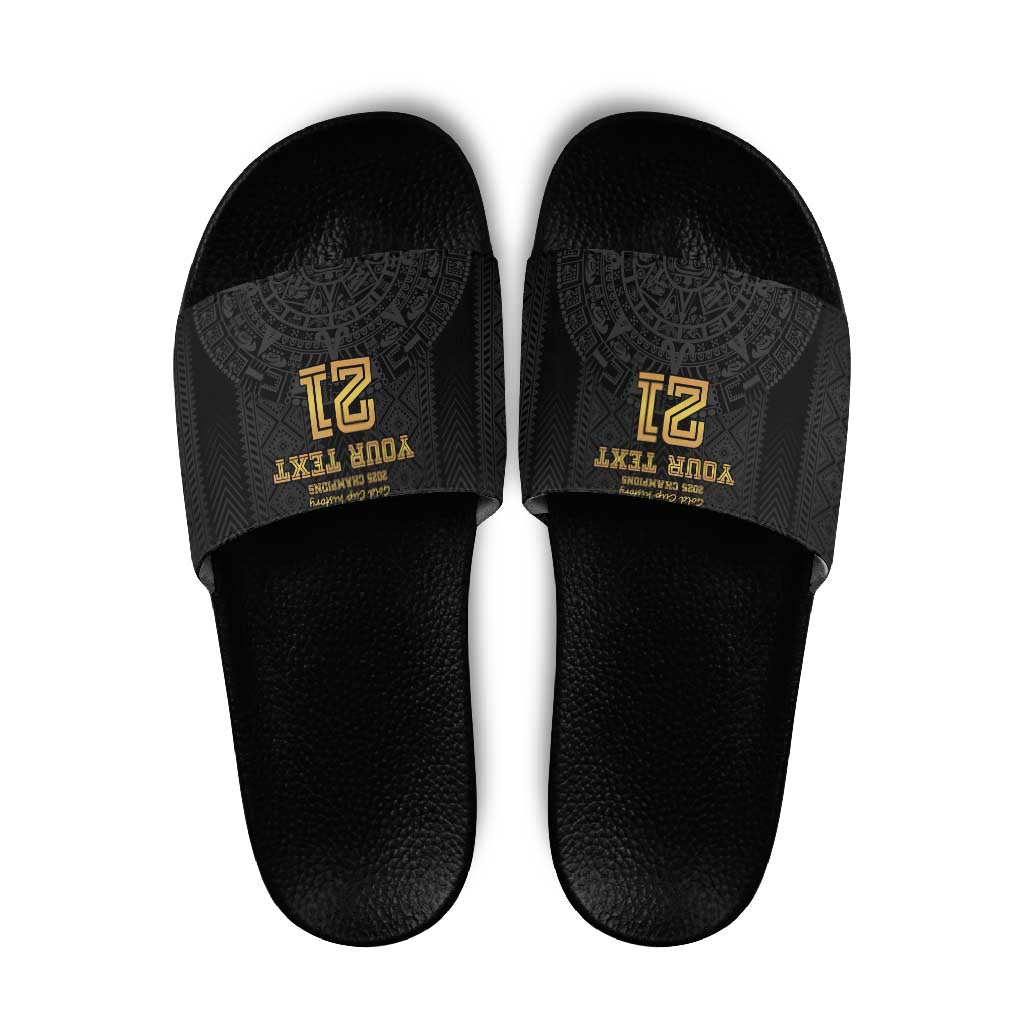 Mexico Football Custom Slide Sandals Mexico's Make History 2025 Gold Style - Wonder Print Shop