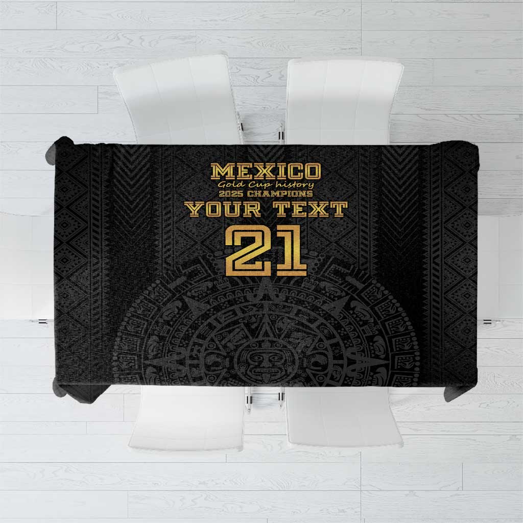 Mexico Football Custom Tablecloth Mexico's Make History 2025 Gold Style - Wonder Print Shop