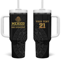 Mexico Football Custom Tumbler With Handle Mexico's Make History 2025 Gold Style - Wonder Print Shop