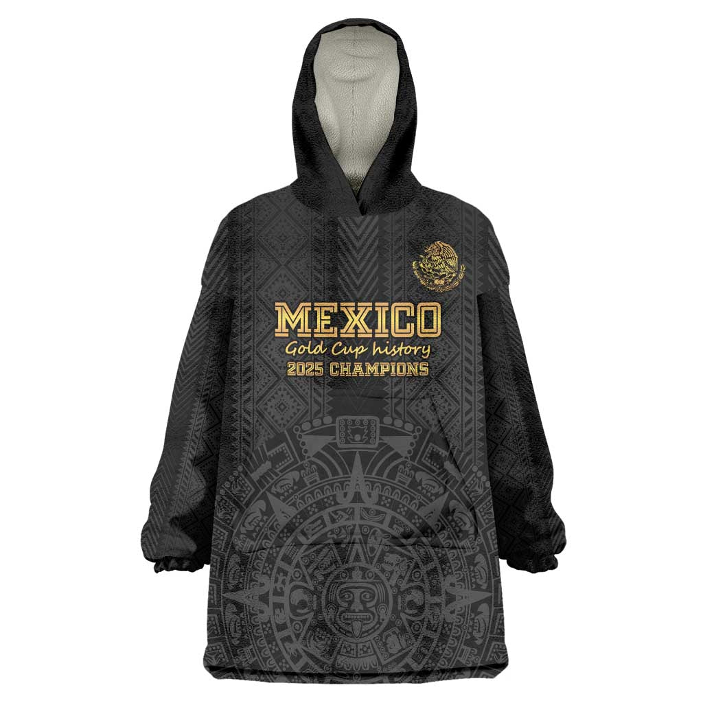 Mexico Football Custom Wearable Blanket Hoodie Mexico's Make History 2025 Gold Style - Wonder Print Shop