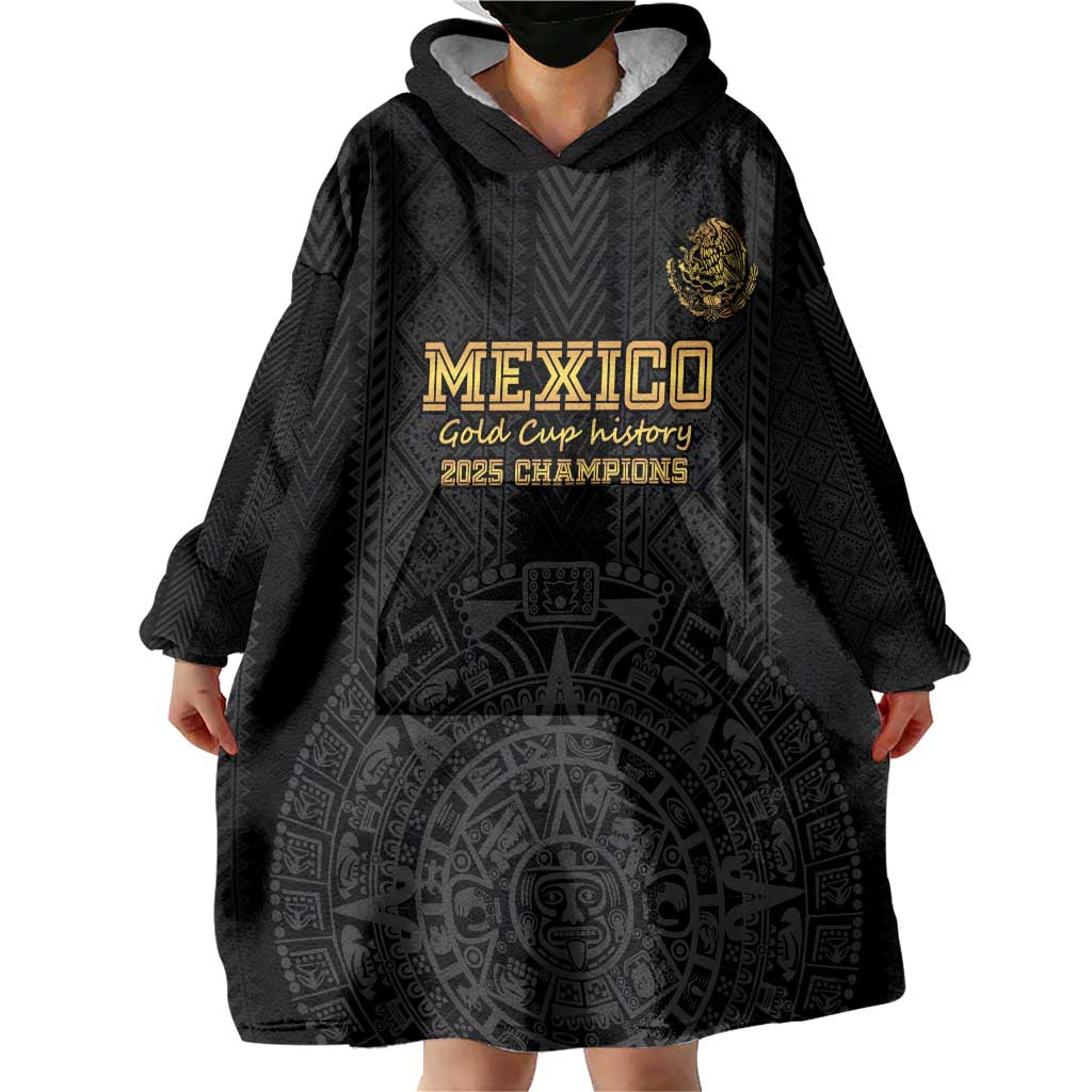 Mexico Football Custom Wearable Blanket Hoodie Mexico's Make History 2025 Gold Style - Wonder Print Shop